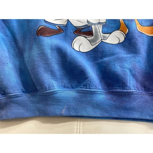 VTG SPACE JAM Looney Tunes Basketball Tie Dye Double Side Crew Neck Sweatshirt S - Picture 9 of 12